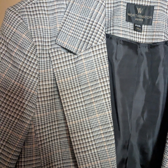 Worthington Blazer Jacket in Cream Black And Metallic Copper Women's XXL Petite - Picture 8 of 14